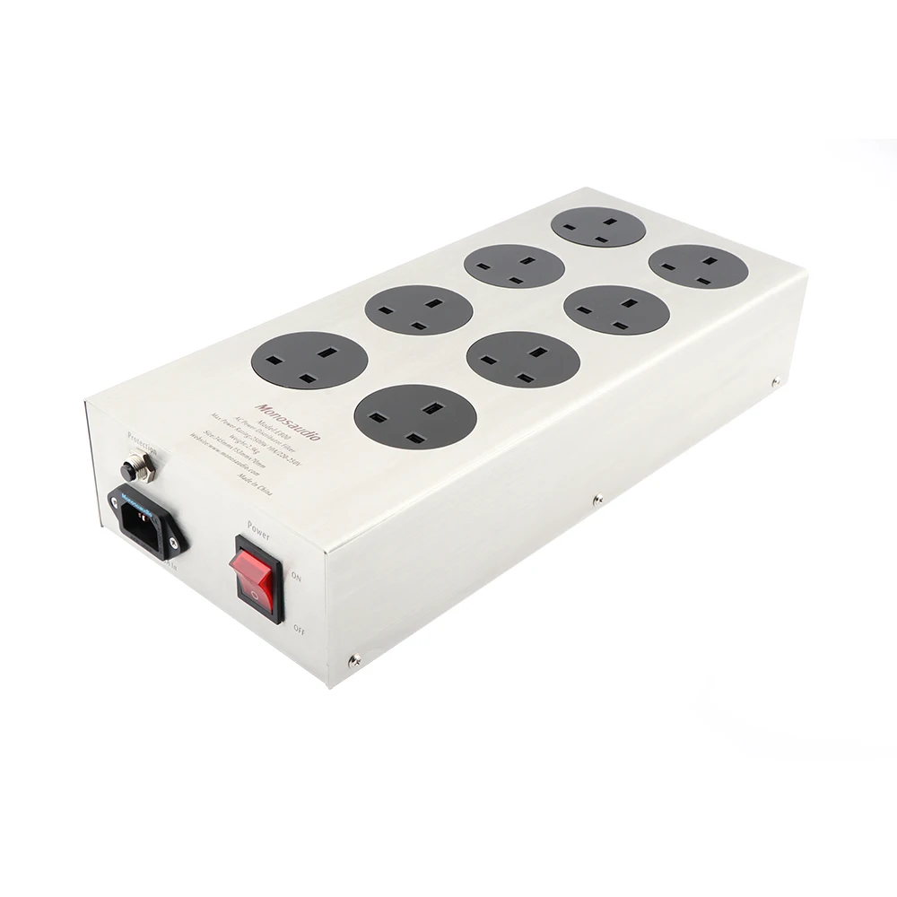 Monosaudio UK800 HiFi Power Filter Plant Schuko Socket 8Ways AC Power Conditioner Audiophile Power Purifier