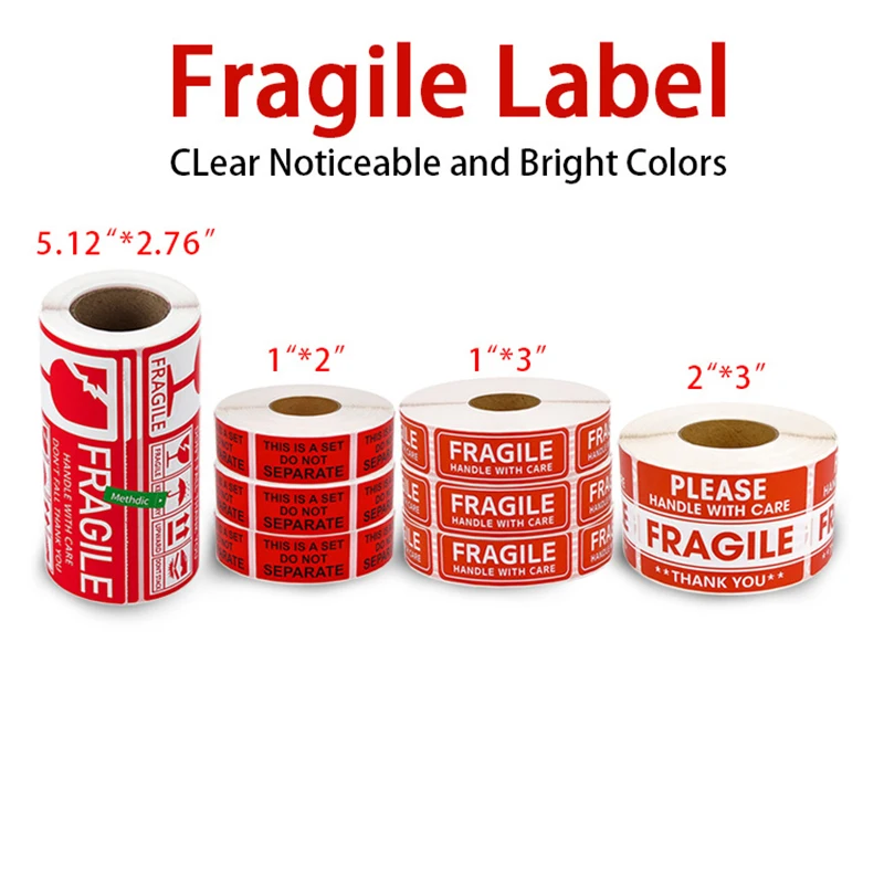 

4 Styles Fragile Warning Label Handle With Care Keep Express Label Adhesive Fragile Parcel Labels