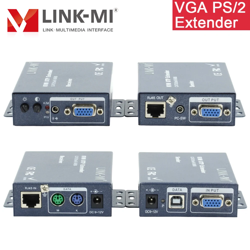 300m VGA KVM Extender 100m P/S 2 USB KVM Extender Over Cat5e/6 Cable VGA USB Extender
