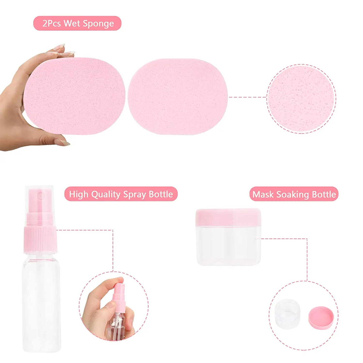 9Pcs/Set DIY Facial Mask Bowl Set Fiber Hair Facial Brush Facial Mask Spoon Scraper Facial Cleanser Packing Bottle Mask Tool