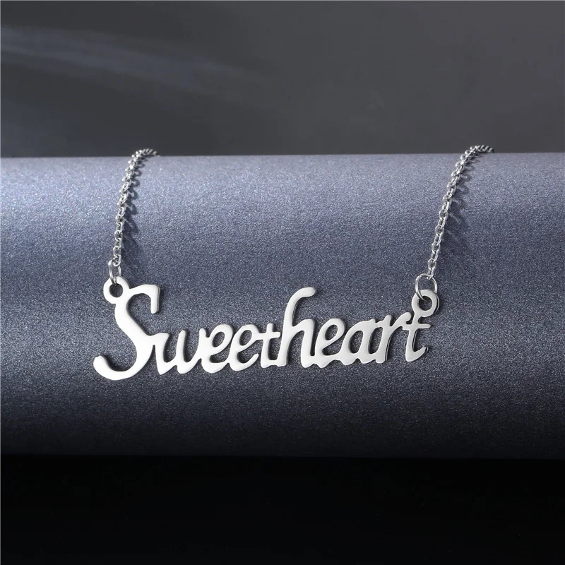 

European and American stainless steel Letters Sweetheart pendant necklace