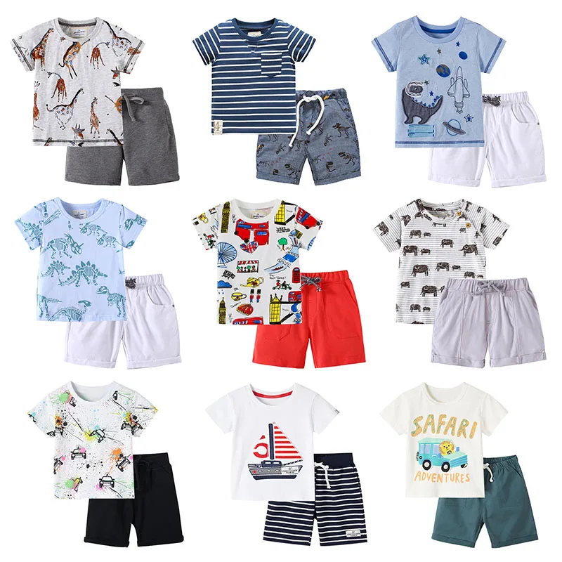 2T~7T Baby Boys Clothing Sets Quality 100% Cotton Toddler Kids Clothes Short Sleeve Baby Boy Clothes Sets Children Suits Outwear