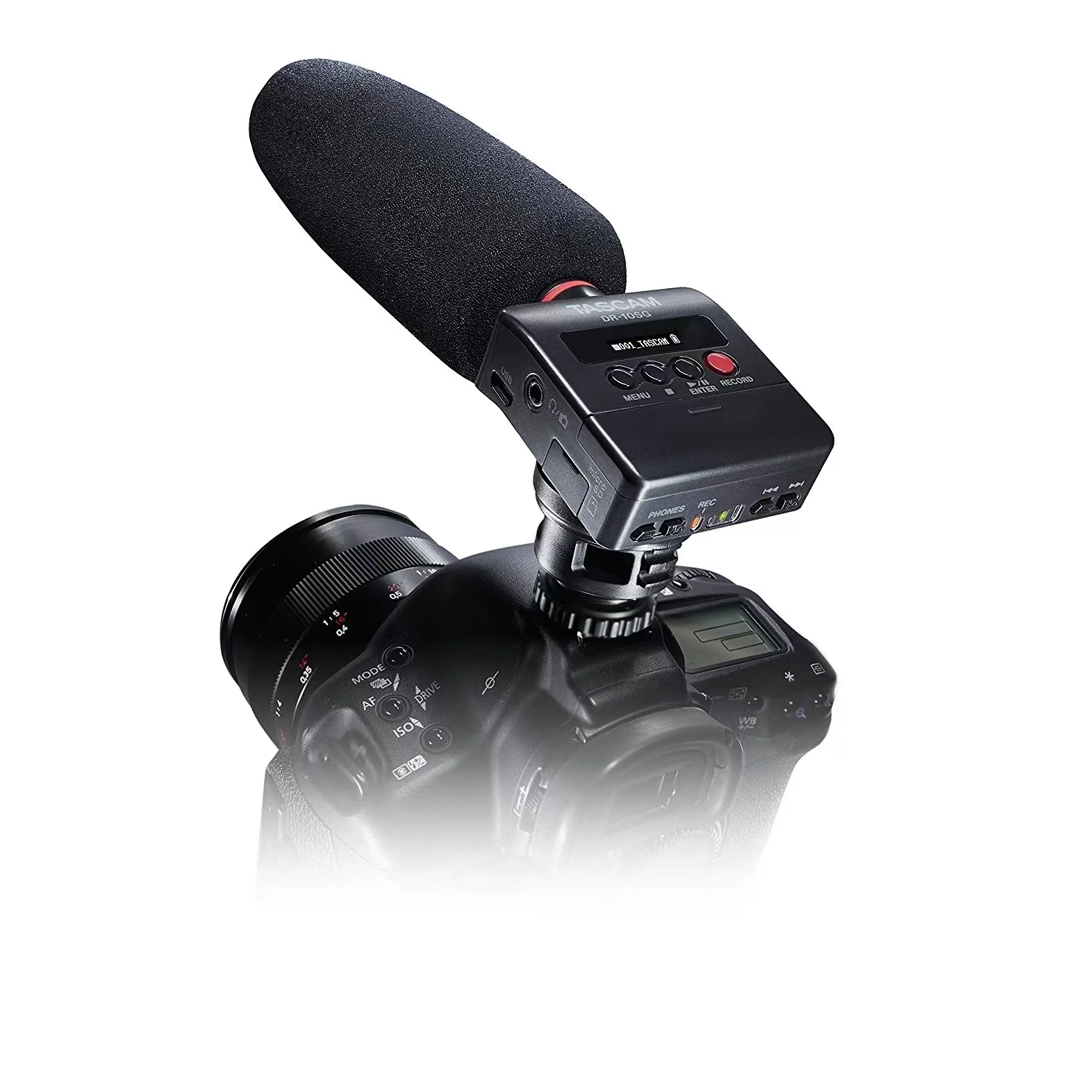 New TASCAM DR-10SG Mic & Digital Recorder For DSLR With Short Microphone Interview Recording Pen