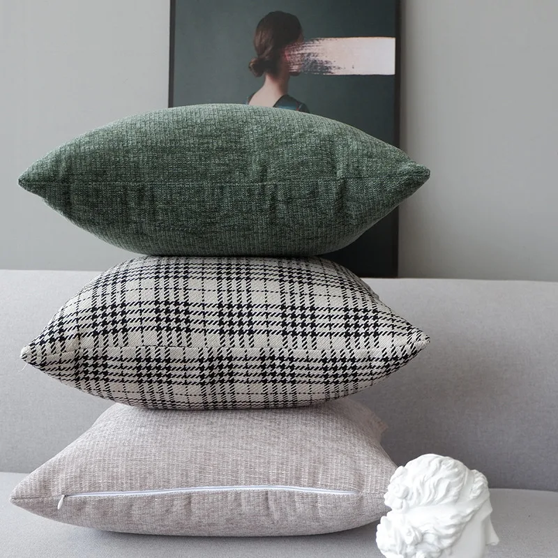 Modern Houndstooth Plaid Cushion Cover Christmas Pillow Covers Decorative Home Throw Pillow Case Sofa 45x45cm Square Chair Decor