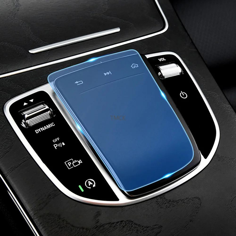 For Mercedes Benz C E GLC Class W205 W213 X253 2019-2021+ Car Center Console Mouse Media Button TPU Protector Film Accessories
