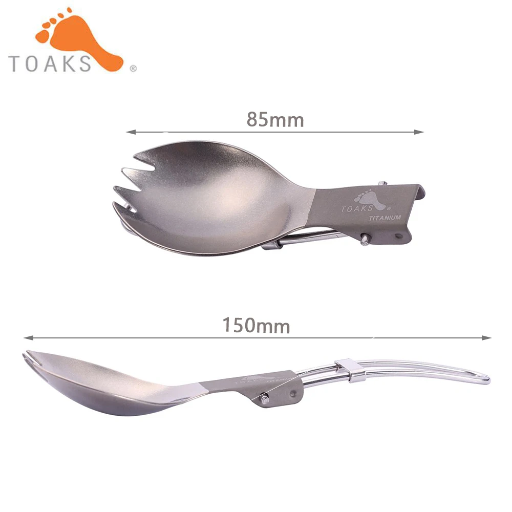 TOAKS Titanium Folding Spork Spoon Outdoor Picnic Household Dual-Use Tableware 152mm 18g