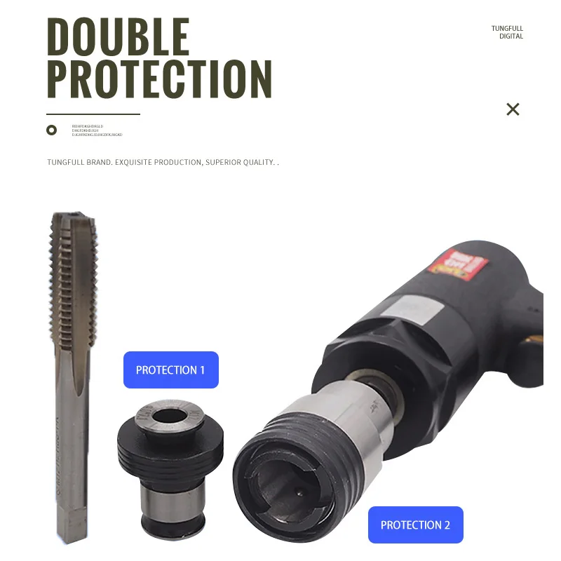 Pneumatic Tapping Machine Drill Tapper Gun Type Thread Tool with Chucks M3-M12 Power Thread Tap Drilling Machine
