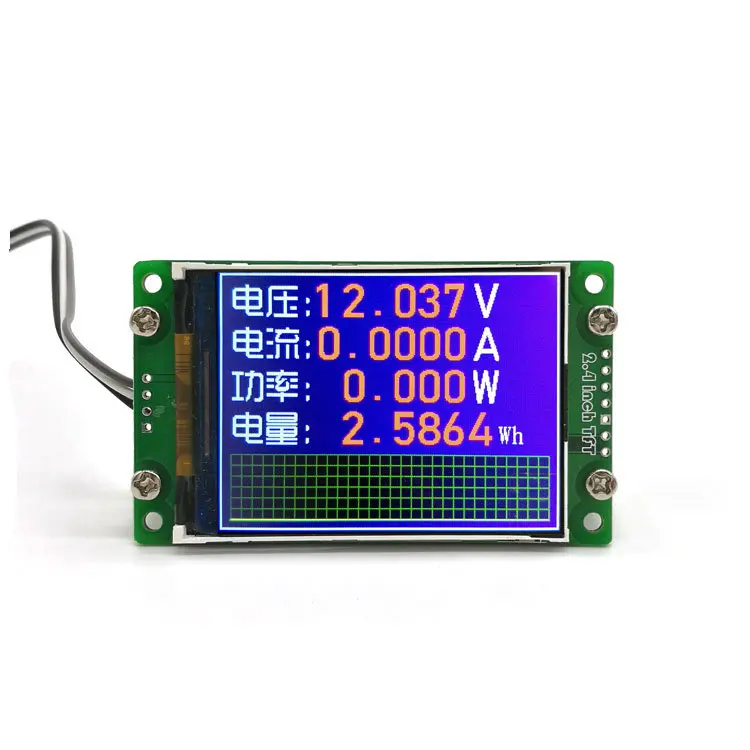 Four-digit Voltmeter Ammeter Color Screen with Power DC Power Meter 50V10A500W Color Screen Display