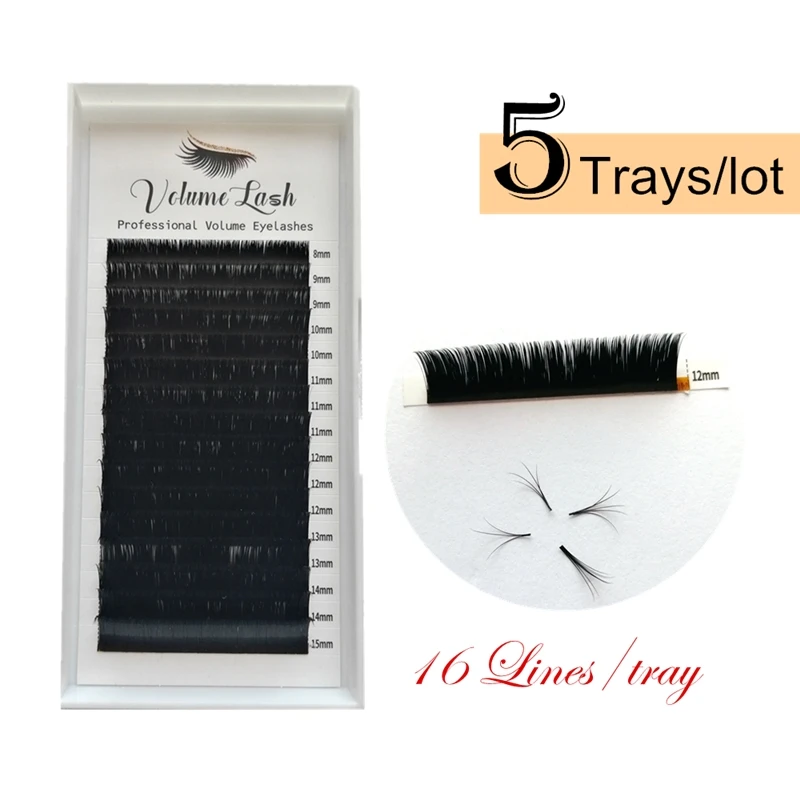 Blooming Volume Eyelash Extensions 5 Trays Self Fanning Fast Makeup Lashes Easy Fans Automatic Auto Bloom Mix Length Eyelashes