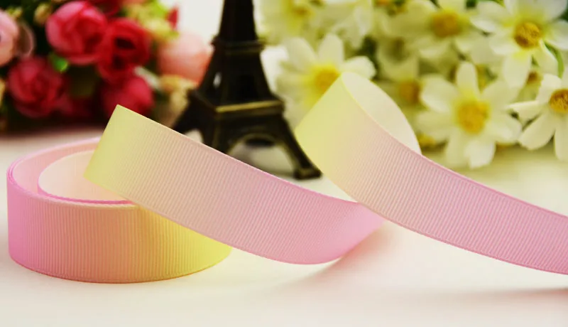 22mm 25mm 38mm 75mm Ruban satin Gradient Cartoon printed Grosgrain Ribbon party decoration 10 Yards X-02842