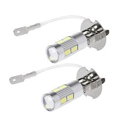 2PCS ไฟรถ H3 10SMD 5630 หลอดไฟ LED สําหรับหมอกไฟ 12V h3 หลอดไฟ LED โคมไฟอัตโนมัติ Day Running LIGHT