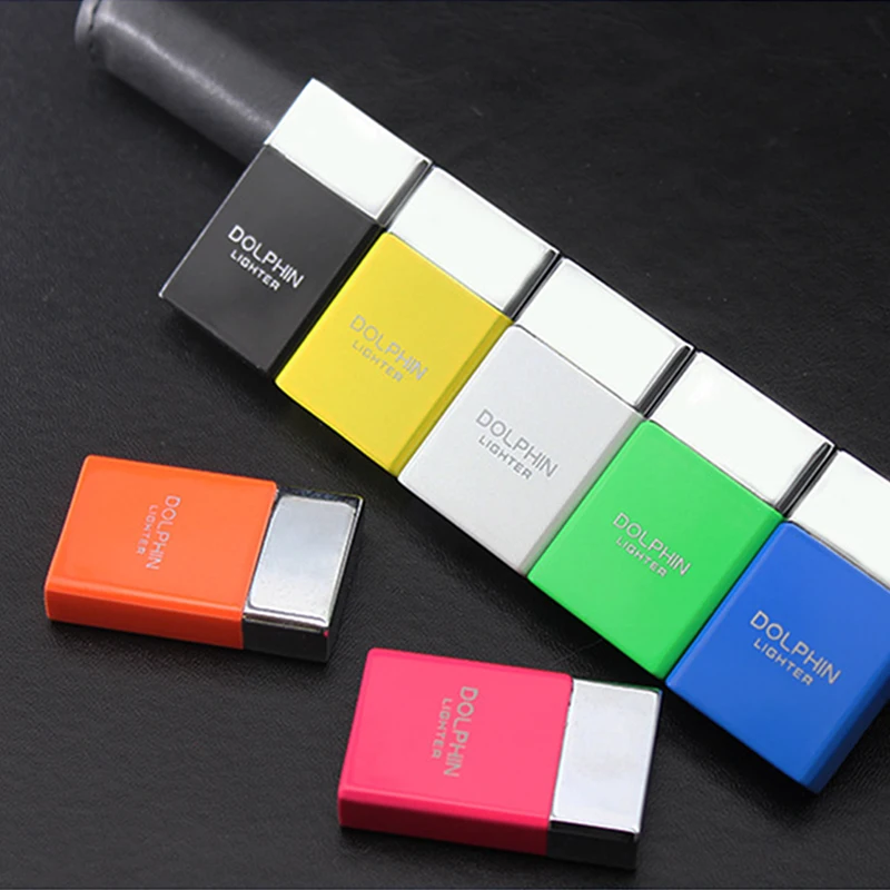 Mini Portable Lighter Butane Gas Refillable Metal Lighter Grinding Wheel Flint Lighter Colorful Compact Nice Gift for Friends