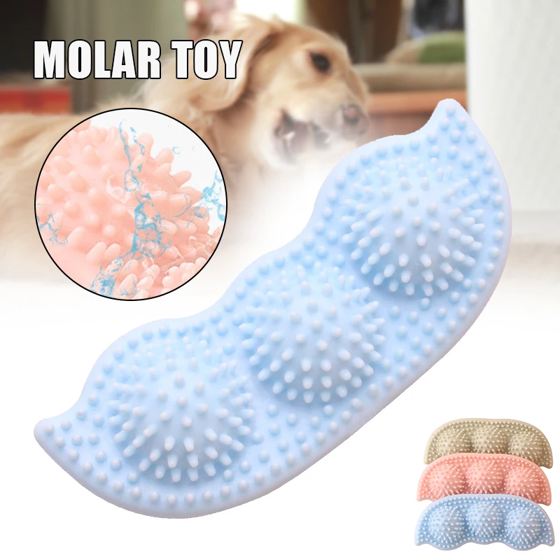 Dog Chew Toy Peas Shaped with Raised Nipples Puppy Molar Teething Teether for Training Cleaning Teeth SUB Sale