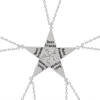 Best Friends Necklace Creative Five-Pointed Star Pendant Alloy Accessories Men And Women Friendship Chain Fashion Jewelry Gift