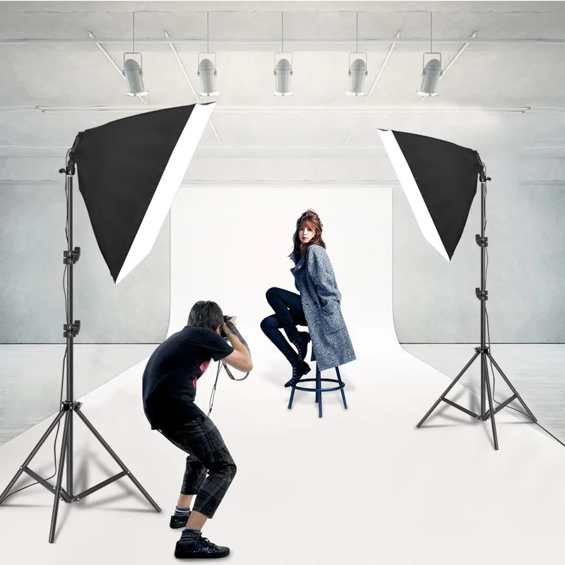Fotografie Softbox Beleuchtungs set 50x70cm 45/70/135w LED-Lampe profession elle Dauerlicht-Systema us rüstung für Fotostudio