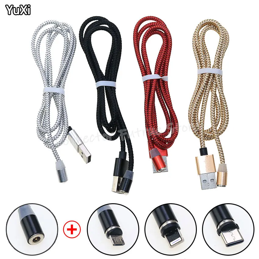 

YUXI 1PCSMagnetic USB Cable For iPhone Samsung Huawei Fast Charging Magnet Charger USB Type C Cable Mobile Phone Micro Cord Wire