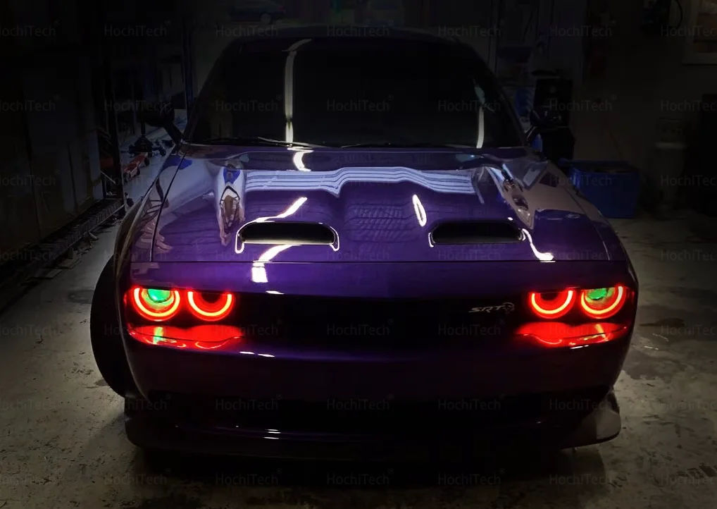 Hight Quality Cotton RGB Angel eyes halo ring kit 16colors flash Remote control for Dodge challenger  2008-2014 Demon Eye