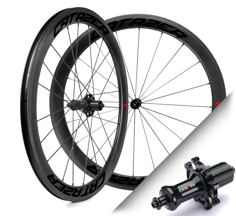 

Cycling 700C 30/35/38/40/45/50/55/60/88mm Carbon Fiber Road Bicycle Wheelset Rim Brake 2:1 Carbon Wheels