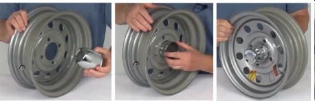 CF Performance 2 Stück/4 Stück 124mm Nabenkappen aus Mattschwarz lackiertem Carbon für Anhängerräder 4.88 Geschlossene Durchsteck-Nabenkappen – Detail 2