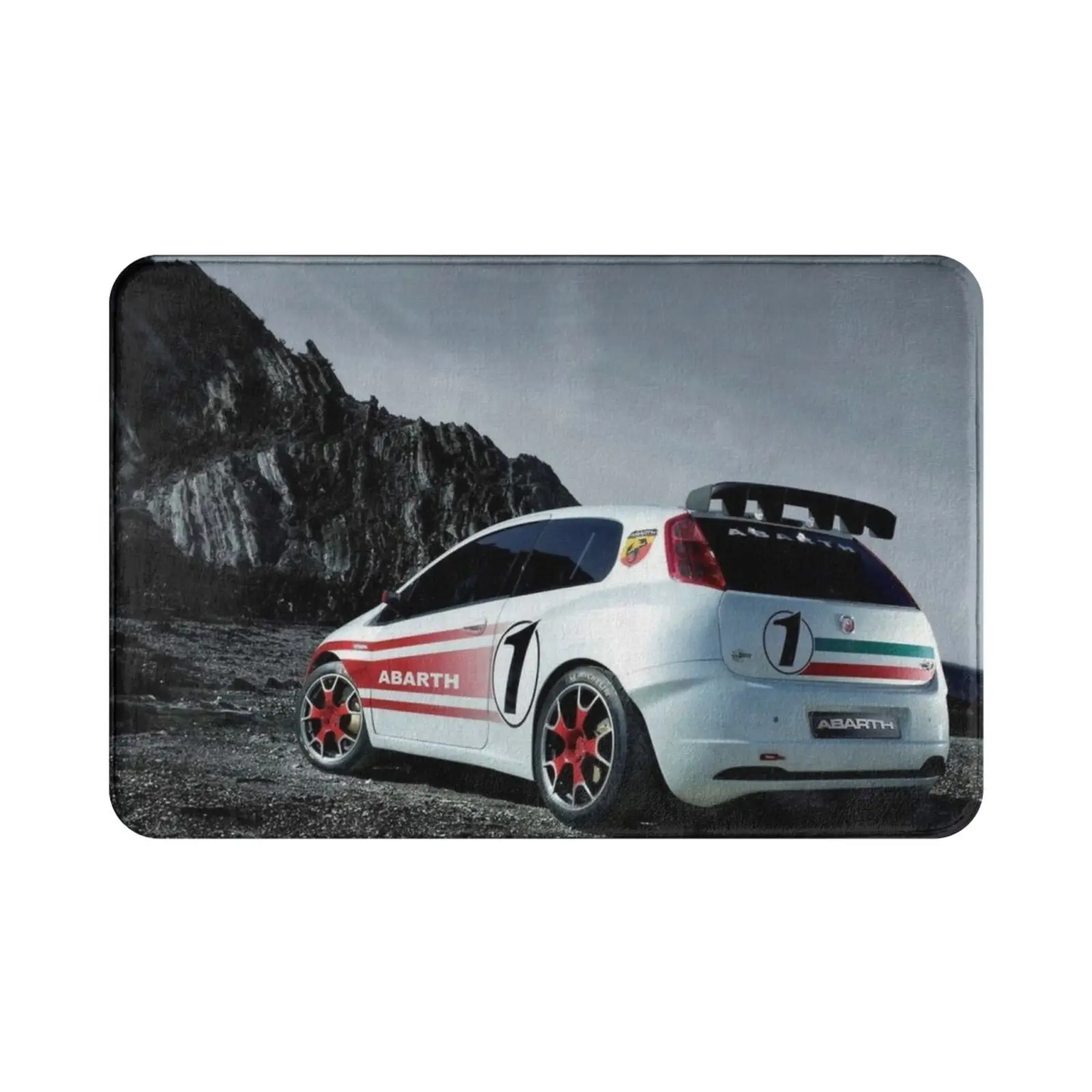 Fiat 500 Abarth Carpet Mat Rug Cushion Soft Non-Slip Fiat 500 Abarth Fiat 500 Motorsport Racing Italy Italian 124 Punto