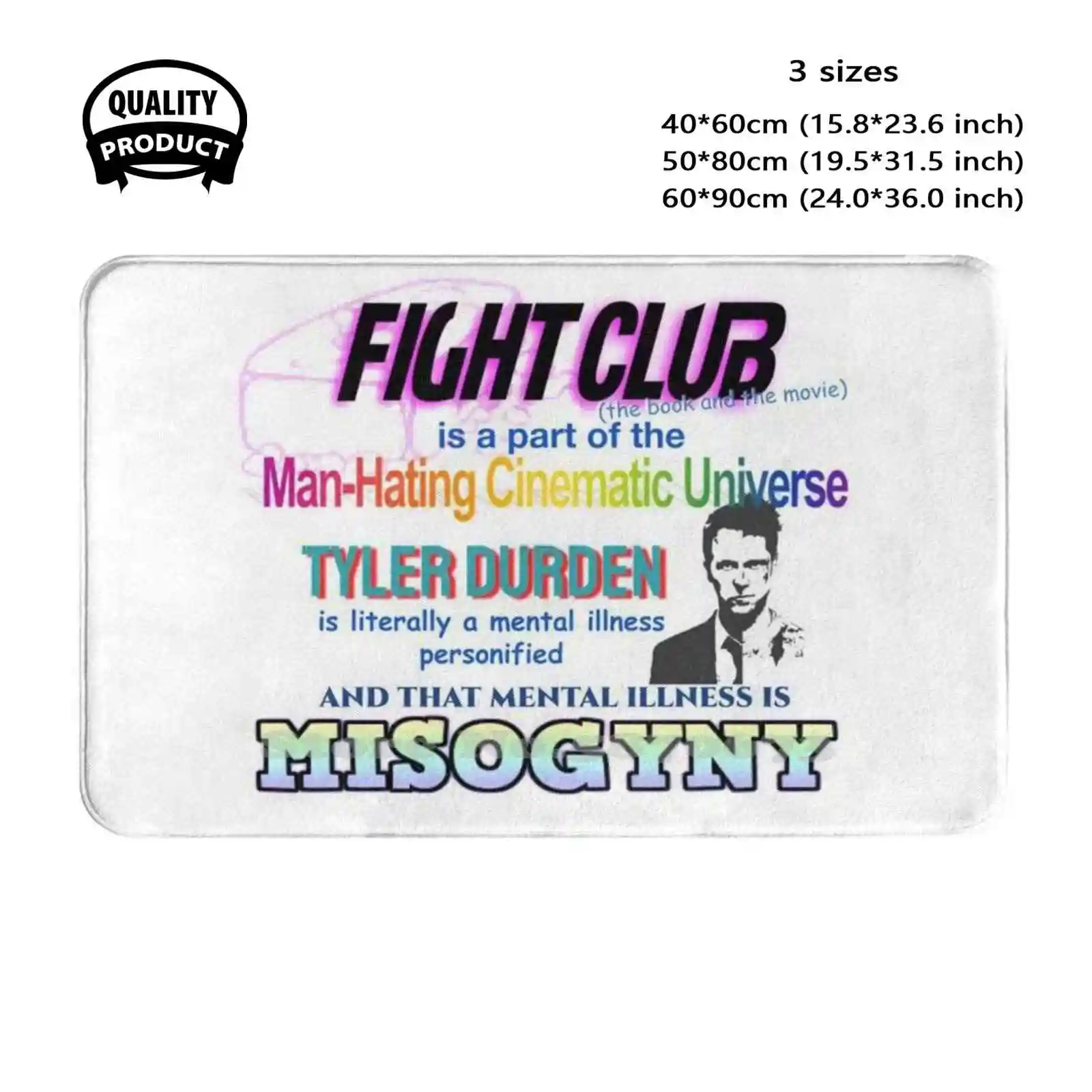 Fight Club But Ur Not An Incel Soft Cushion Home Carpet Door Mat Car Rug Fight Club Feminism Movies Tyler Durden Brad Pitt