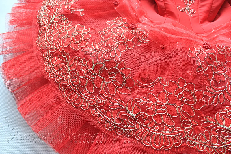 Spanish Variation Nutcracker Professional Ballet Competition Dance Costumes Red Platter Tutu BT879 image 6