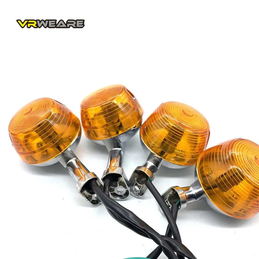 JH70 Motorcycle Front indicator Vintage Round turn signal light Steering Lights Steel Turn Lights Rear Lights Round Zinc Metal