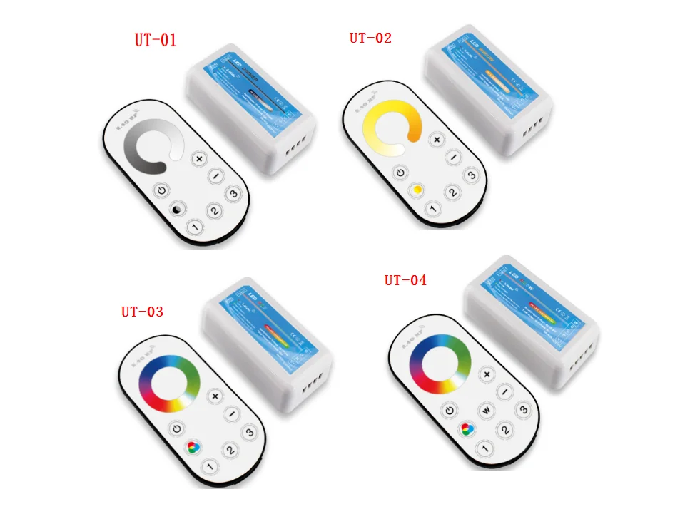 2.4G Touch Wireless Remote；Single Color Dimmer/CCT/RGB/RGBW Controller;3 Zone Touch Remote  LED Controller For LED Strip Lights