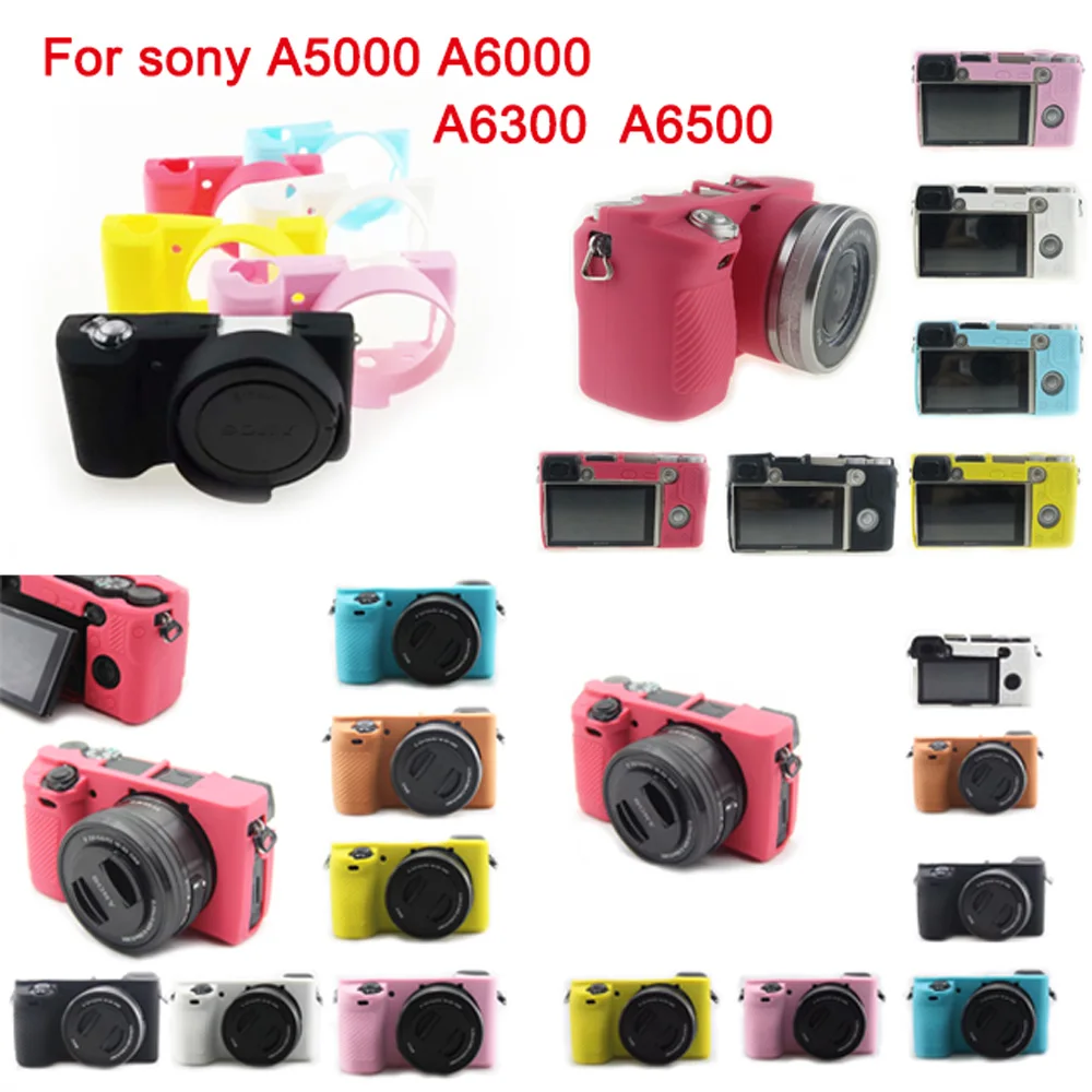 New Soft Silicone Camera Cover Case Soft Protection Bag Armor Skin Protector For Sony Alpha A6000 A5000 A5100 A6300 A6500 Camera