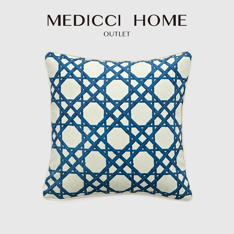 

Medicci Home Accent шестиугольник с геометрическим рисунком чехол для подушки в европейском стиле синий и белый уютный наволочка для дивана-кровати