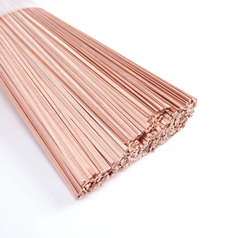 10Pcs 1.3x3.2x500mm Brass Welding Rod Phosphorus Copper Electrode Welding Wire Soldering Rod No Need Solder Powder Welding Rods