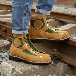 Goodyear Welted Cowhide Men's 65 Type Skydiving Boots Tooling Shoes Outdoor 91 Fight Training Hunting Military Hiking Sneakers