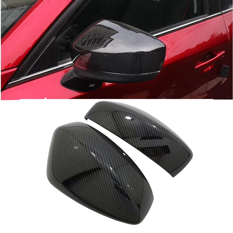 

Side Door Mirror Carbon Fiber Look Rear View Rearview Caps Trim Car Covers Overlays Styling For Mazda CX-5 CX5 2017 2018 KF