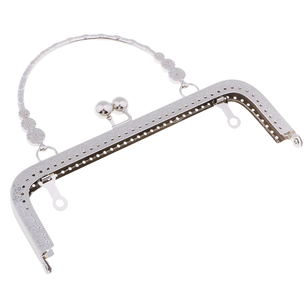 Metal Frame Clasp Handle Arch Lock Vintage Pattern DIY Purse Bag Accessories