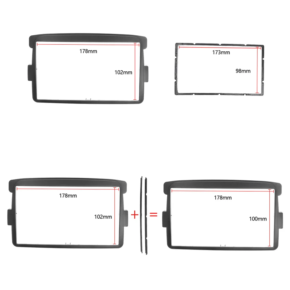 Double Din Car Frame Fascia For RENAULT Duster Symbol Captur DACIA Duster Trafic DVD Stereo Dashboard Refitting Bezel Trim Kit