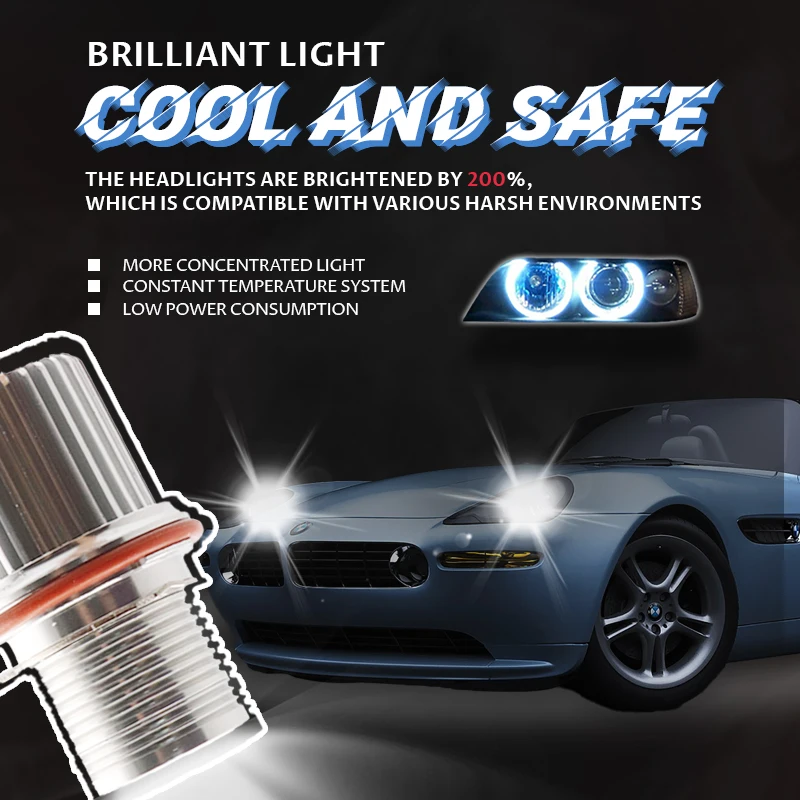 High Power 16 LED Day light No Error 3-year Warraty IP65 White LED angel eyes light For BMW E53 X5 2000 2001 2002 2003 2004-2006