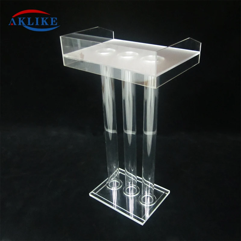 AKLIKE Academy Pulpit Speech Training Lectern Cheap Podium Transparent Platform Acrylic Church Rostrum Front Desk Free Shipping