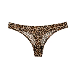 BANNIROU-mulheres sem costura T-Back g-corda calcinha, Tanga Sexy, Leopardo Roupa Interior Feminina, íntimas, 1 pc