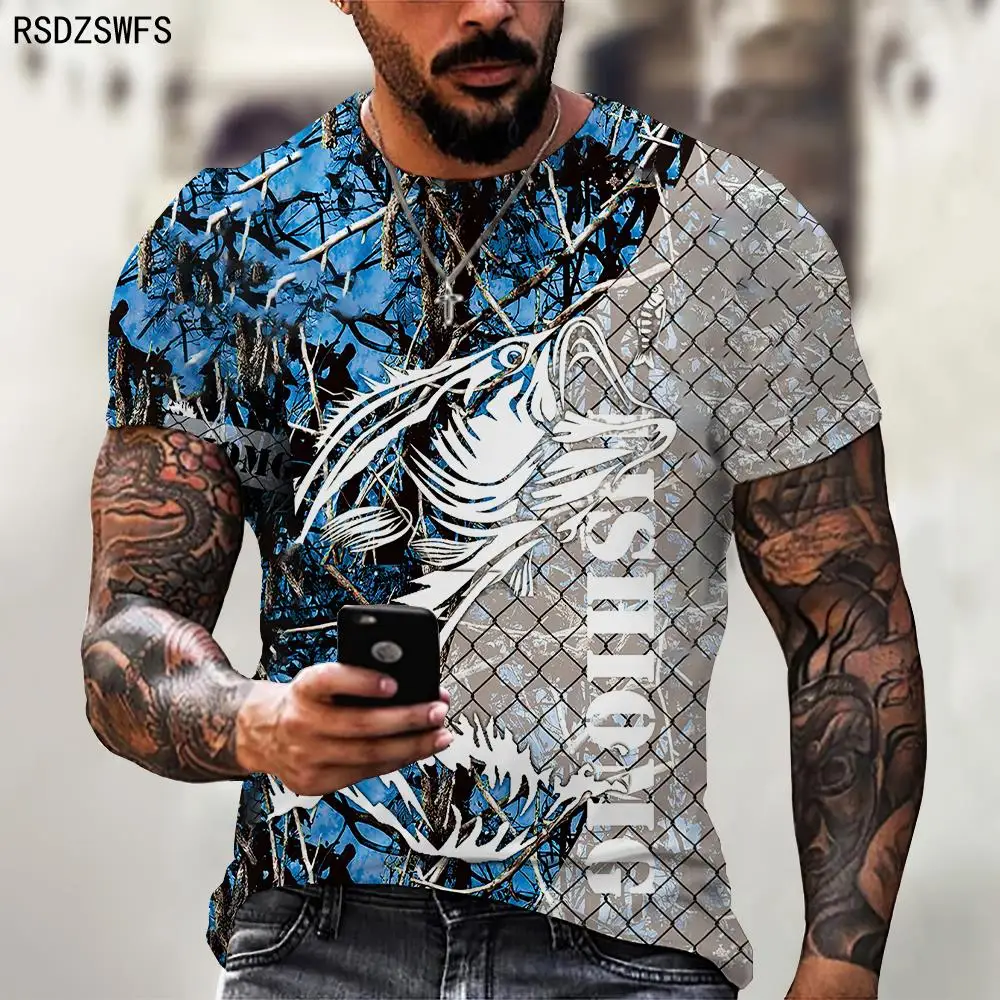 Summer Fashion 3D Printing Carp Pattern Male/Female T-shirt Street Personality Trend Wild Fisherman Must-have Koi Loose Oversize