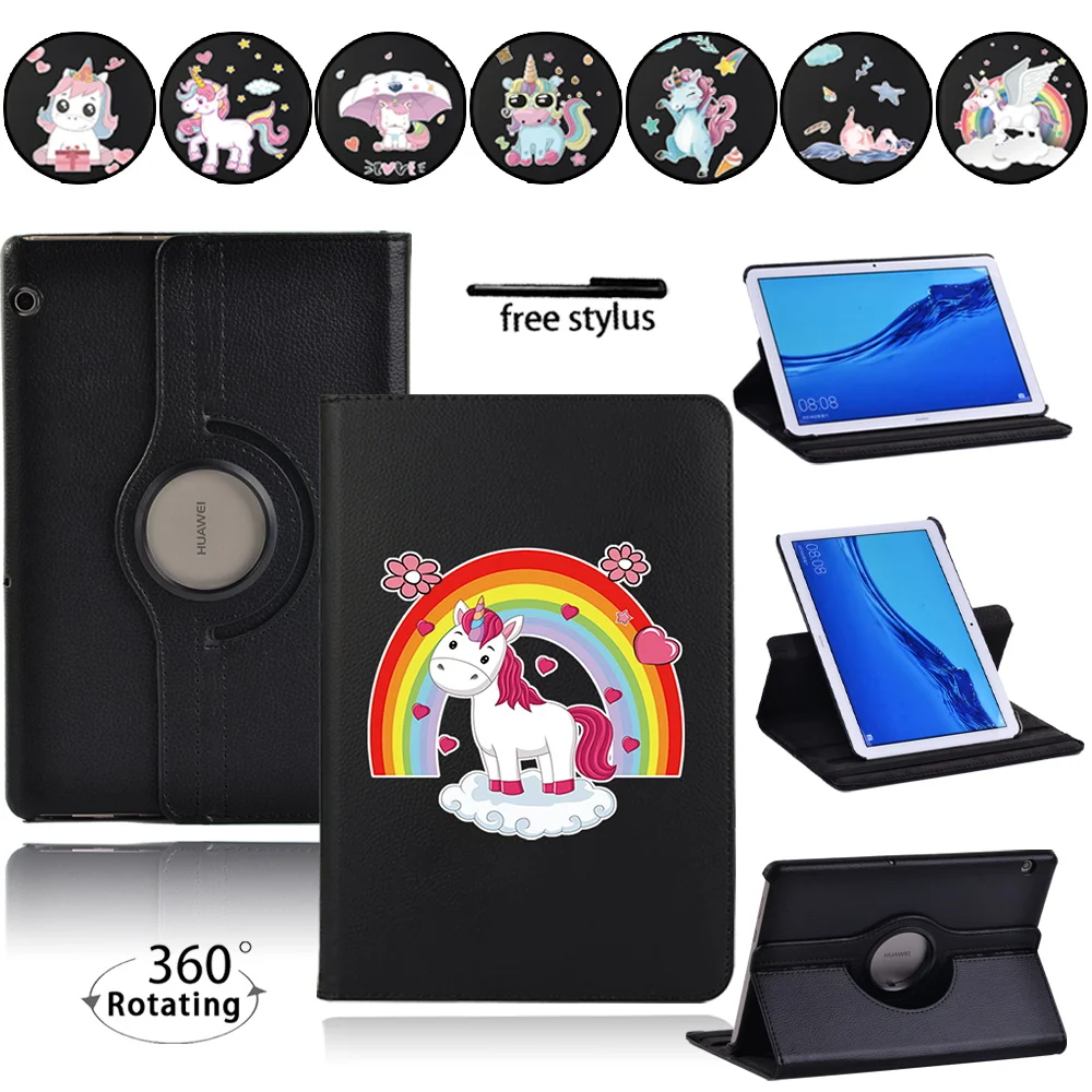 

Flip Tablet Case For Huawei MediaPad T3 10 9.6"/ MediaPad T5 10 10.1" Drop resistance 360 Rotation PU Leather Bracket Cover Case