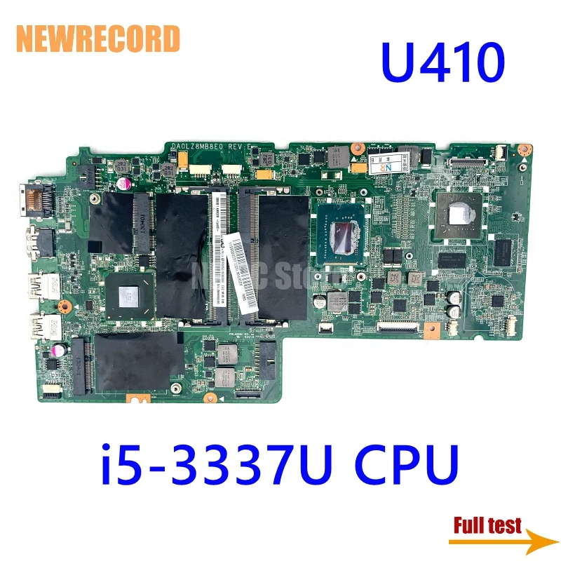 

For Lenovo Ideapad U410 DA0LZ8MB8E0 Laptop Motherboard Mainboard I5-3337U CPU HM77 N13P-GE1-S-A1 DDR3 Full Test