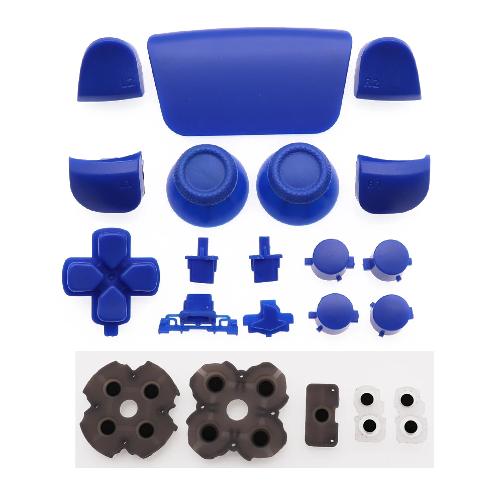 Полный набор кнопок L1 R1 L2 R2 триггер D-pad для контроллера PS5 стики для большого пальца крышка джойстика Проводящая резина