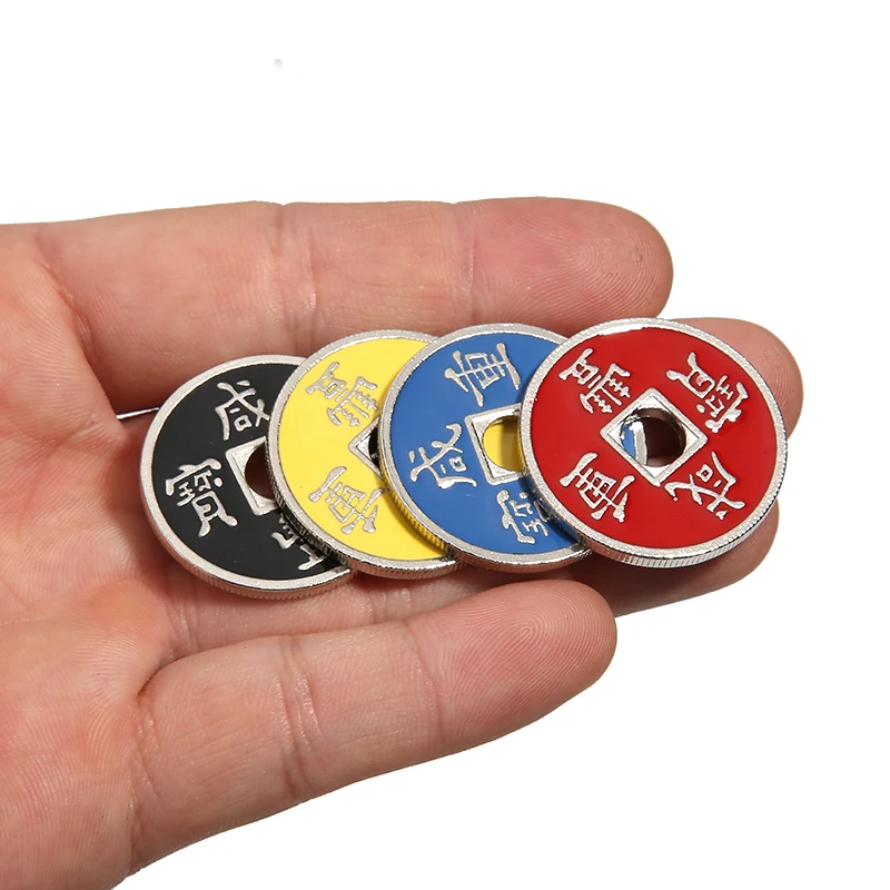 1 Pcs Chinese Coin Magic Tricks ( US Half Dollar Size ) Black/Red /yellow/ blue mental Ancient Coins Props Accessories close up