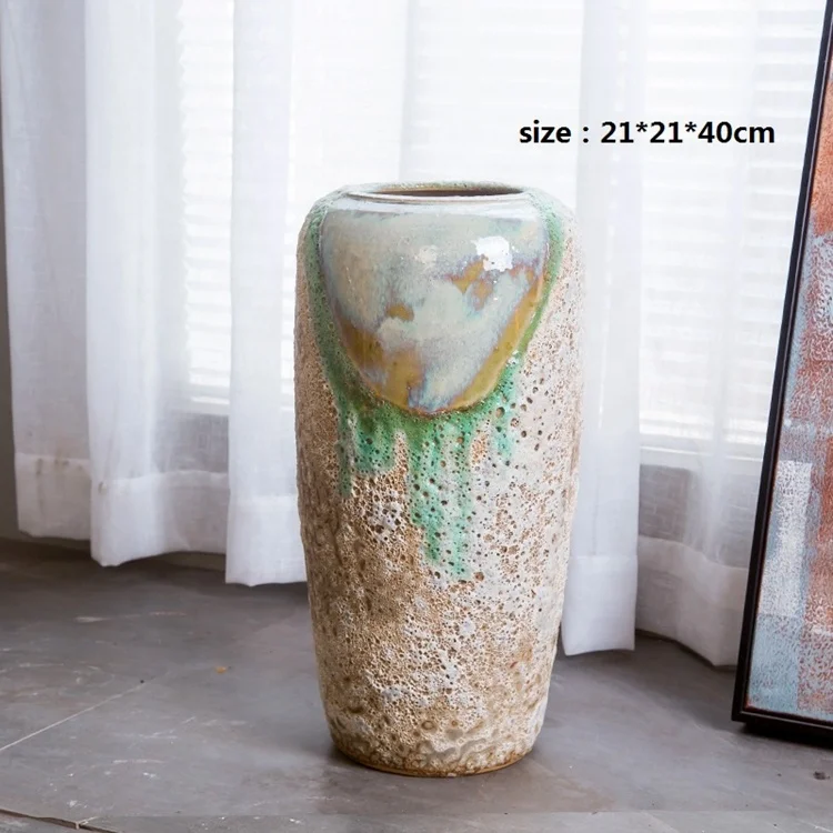 Decoration Ceramic Abstract painted  floor-to-ceiling large vase flowerport