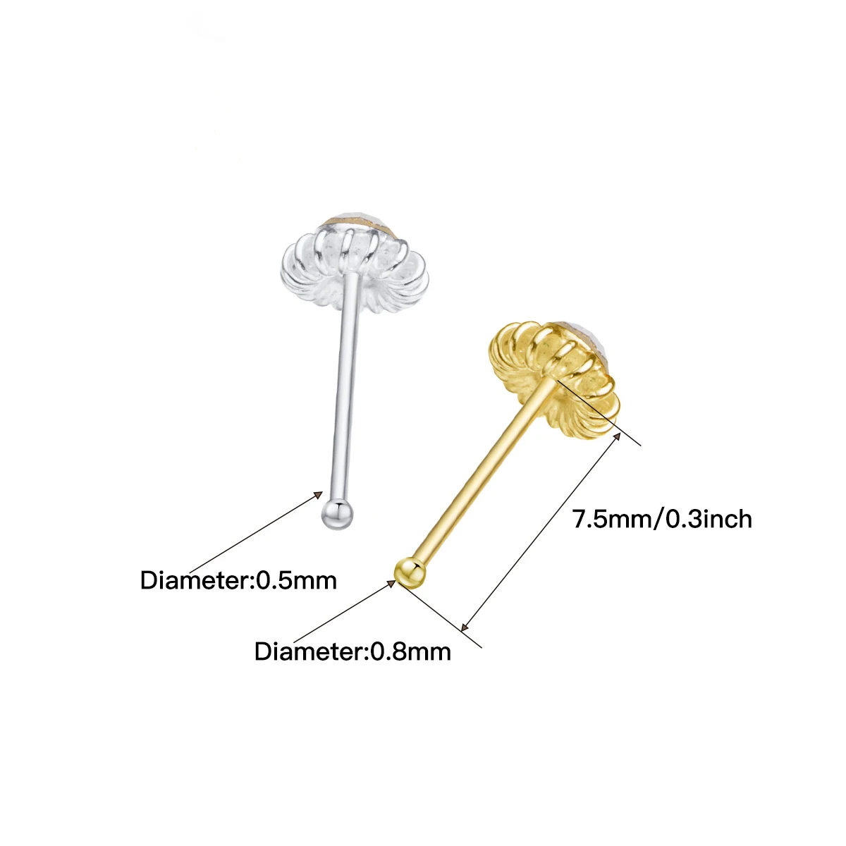 2022 New Design Handmade Pumpkin Nose Studs Body Piercing Jewelry Pircing Nariz Percing Nez Joyería Corporal