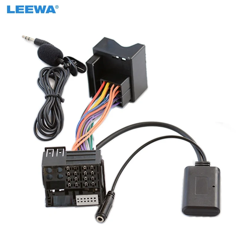 

LEEWA Car Bluetooth Module AUX-in Audio MP3 Music Adapter 16Pin Stereo Wire Harness For Volkswagen Passat Touareg Skoda #CA6784