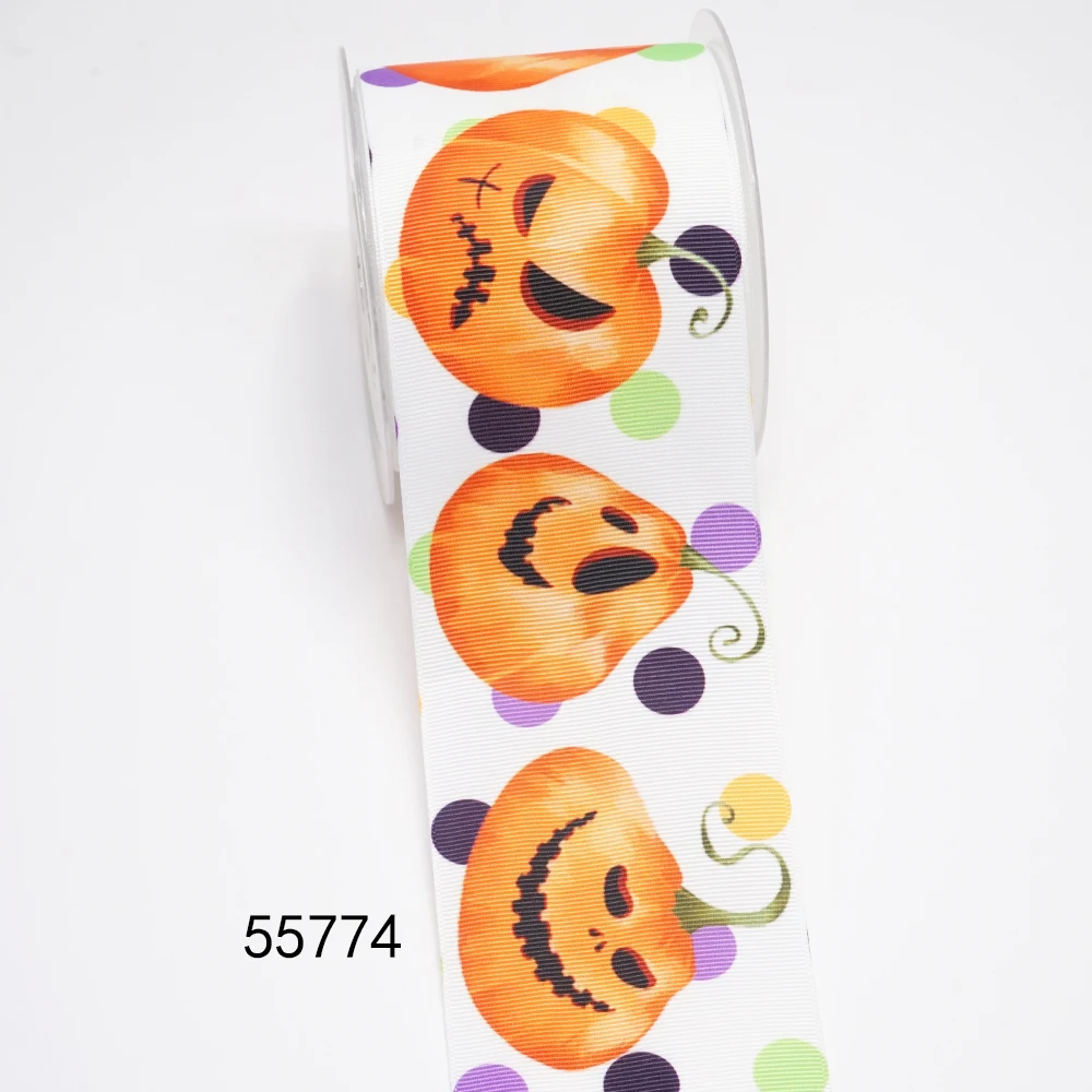 DIY Cartoon Halloween Printed Grosgrain Ribbon For Craft Supplies Sewing Accessories 5 Yards, Planar Resins 10 Pieces. 55546