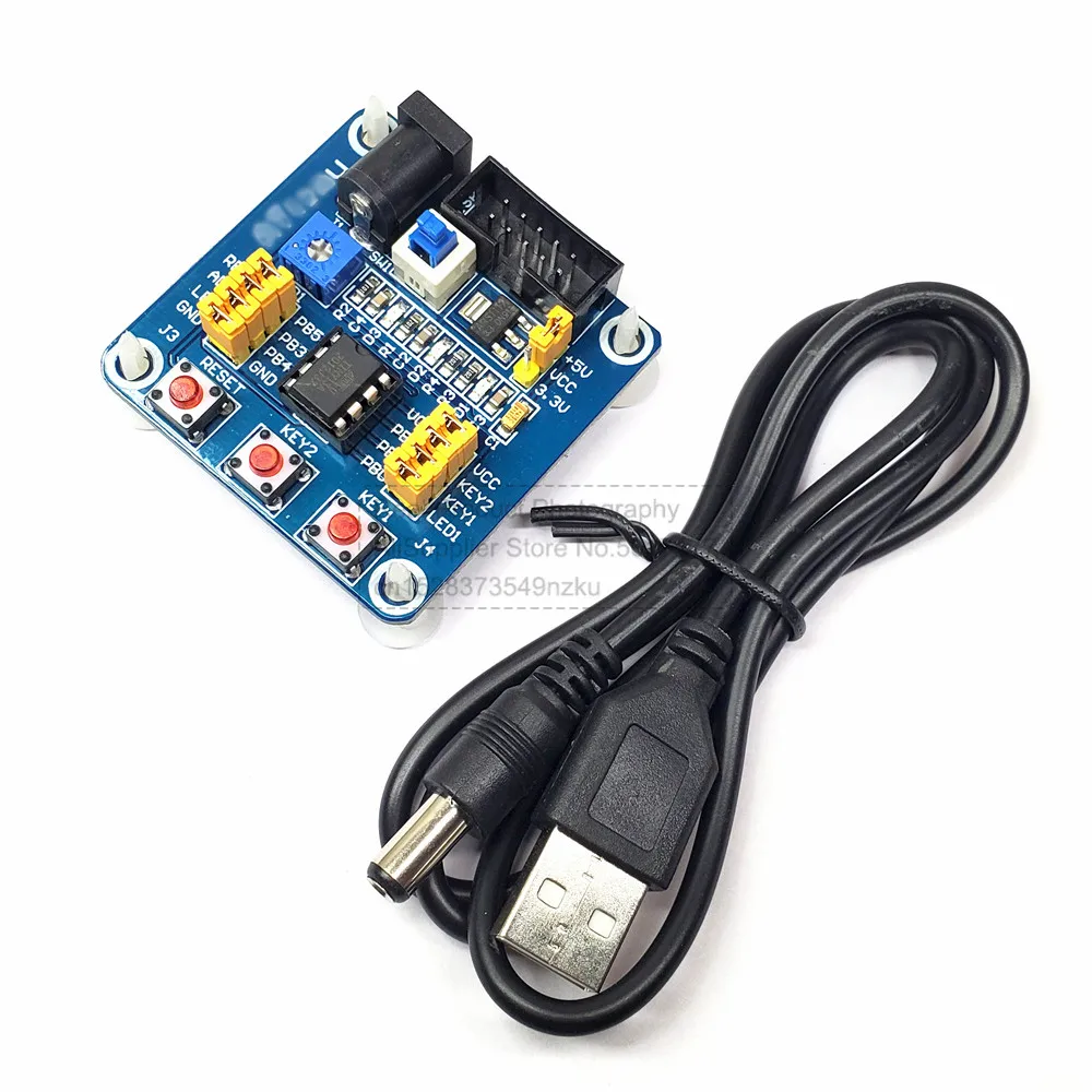 New Attiny13 AVR Developments Board Module Learning Experiment Board Develop Test Boards with USB Power Cable for Attiny 13 AVR