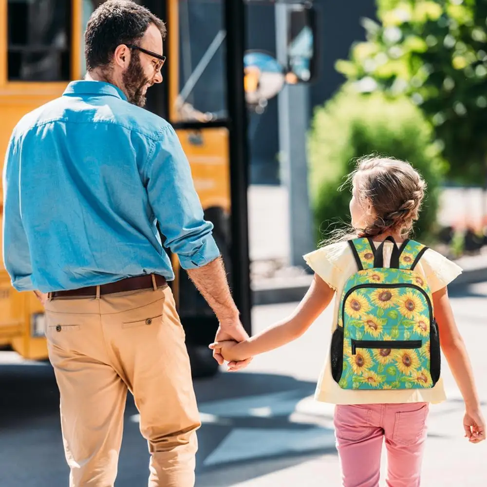 2021 NEW Orthopedic School Bags For Girls Sunflower Print Children School Bag Kids Satchels Girl Knapsack Top-Quality Book Bags