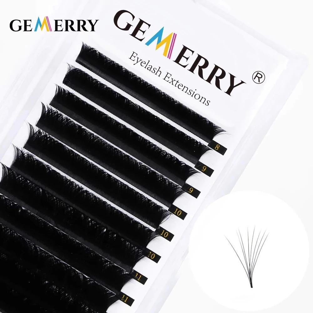 Easy Fan Volume Lashes for Eyalash Extension Fast Fanning Flowering Hand Made Self-Making Auto Blooming False Eyelashes 12 Rows